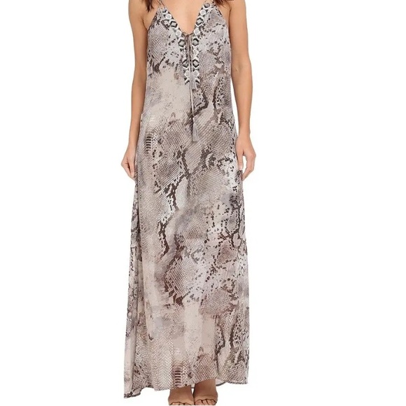 Hale Bob Dresses & Skirts - Hale Bob Snake-Print Halter Maxi Dress